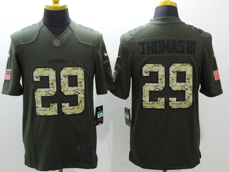 Men's Seattle Seahawks Earl Thomas III #29 Army Green Jersey